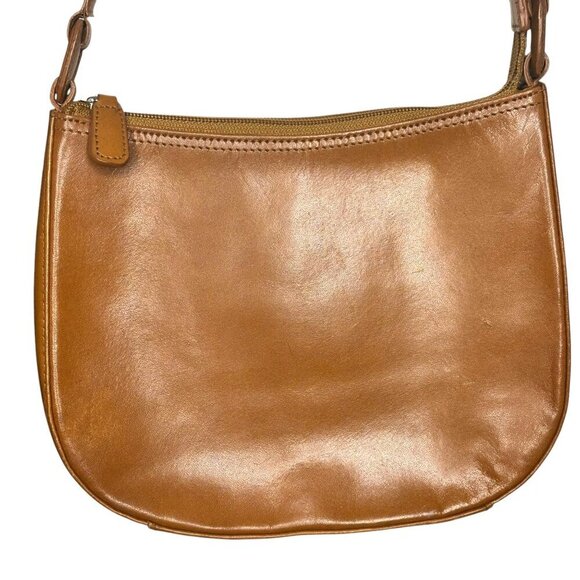 Fossil 1954 Leather Short Shoulder Bag Purse Small Tan Boho - Picture 4 of 8